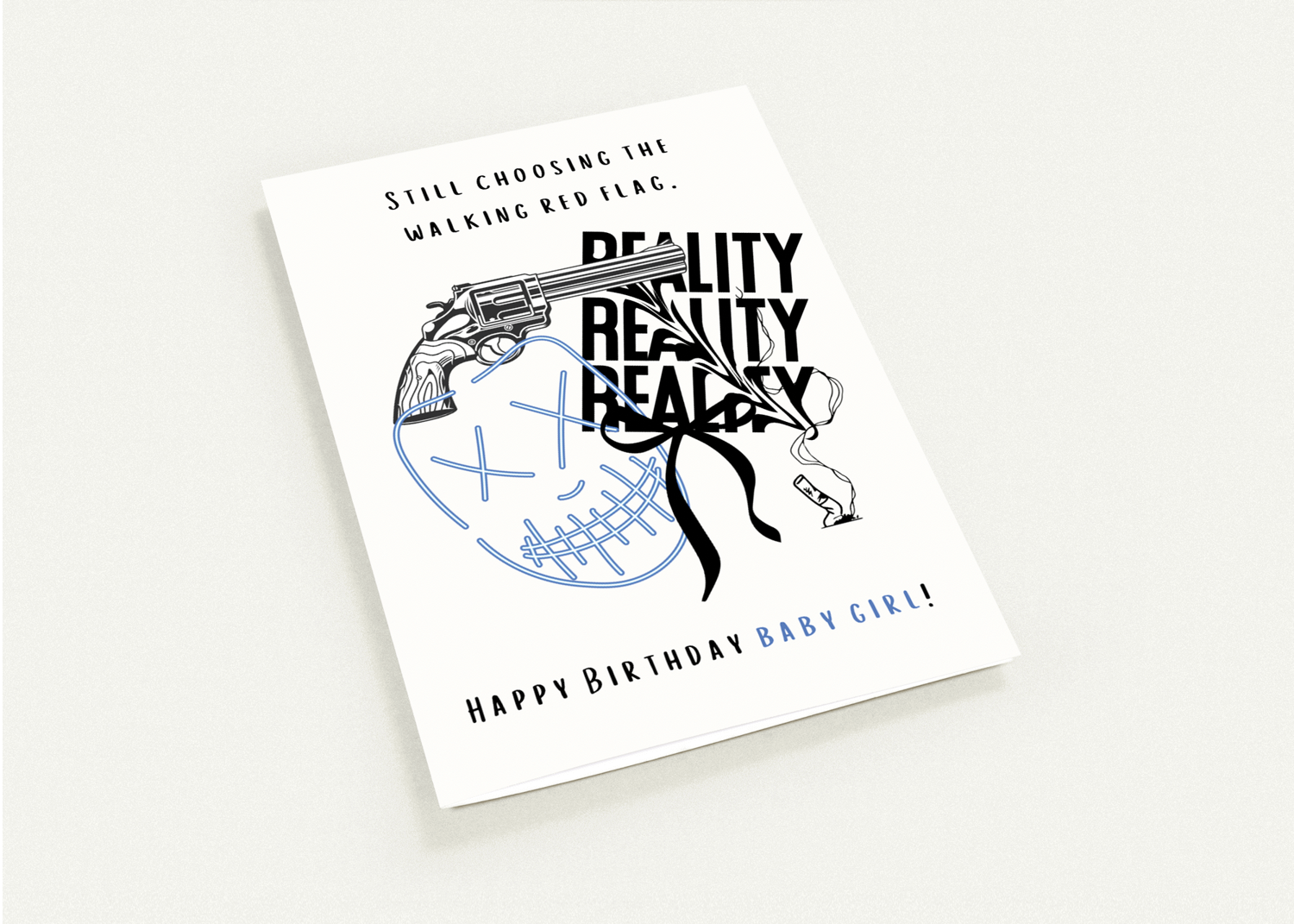 Walking Red Flag Birthday Card