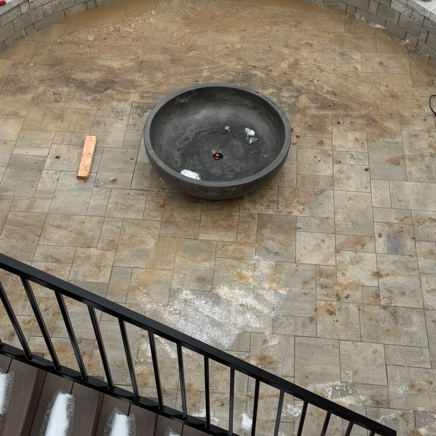 Custom fire pit gathering space in completed Lehi Utah backyard transformation