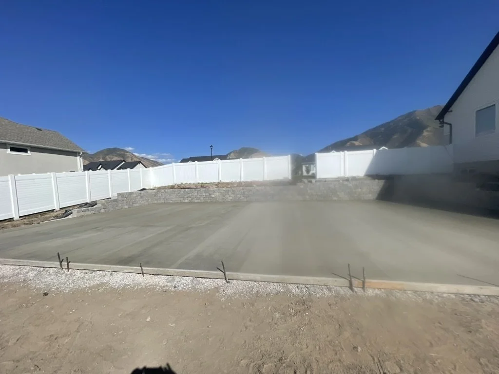 Concrete basketball court