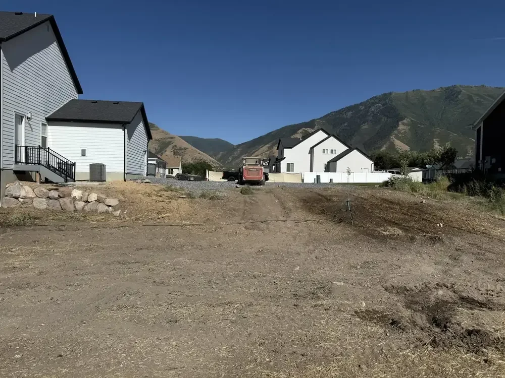 Backyard landscaping project in Mapleton, UT