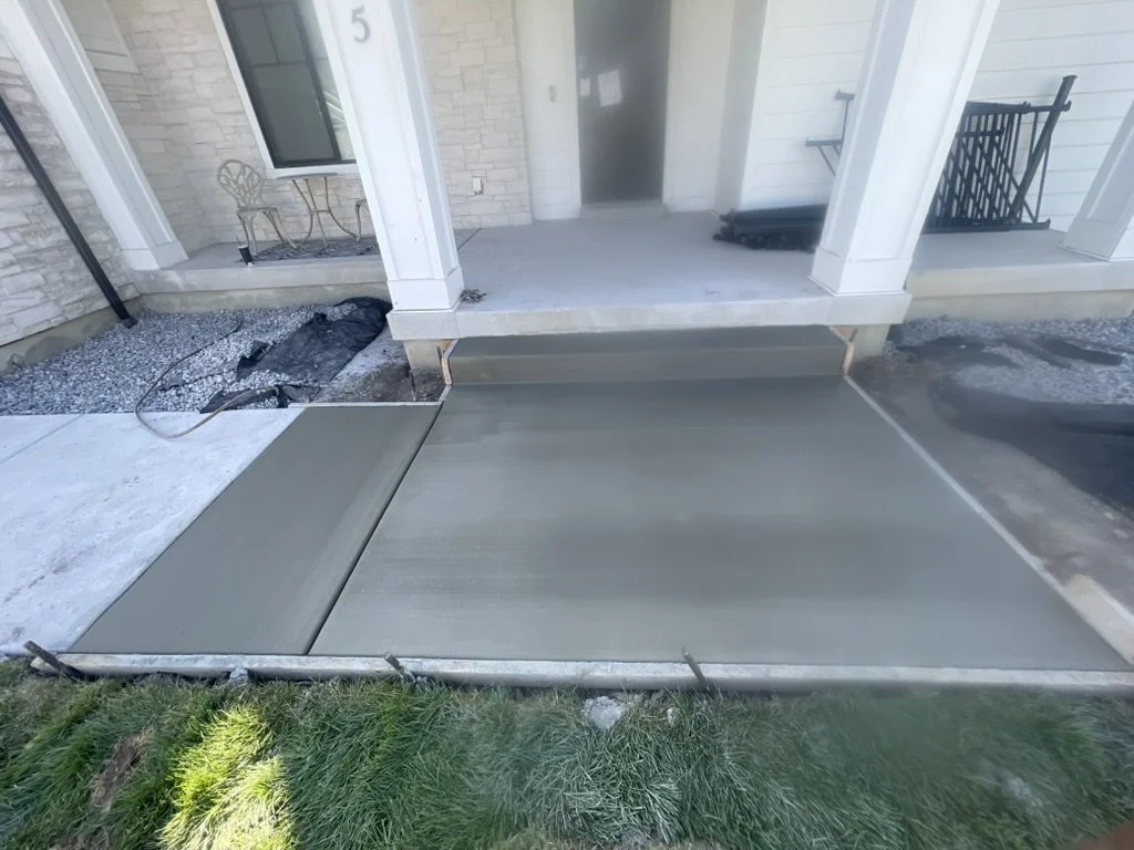 Widening concrete stairs to home entrance