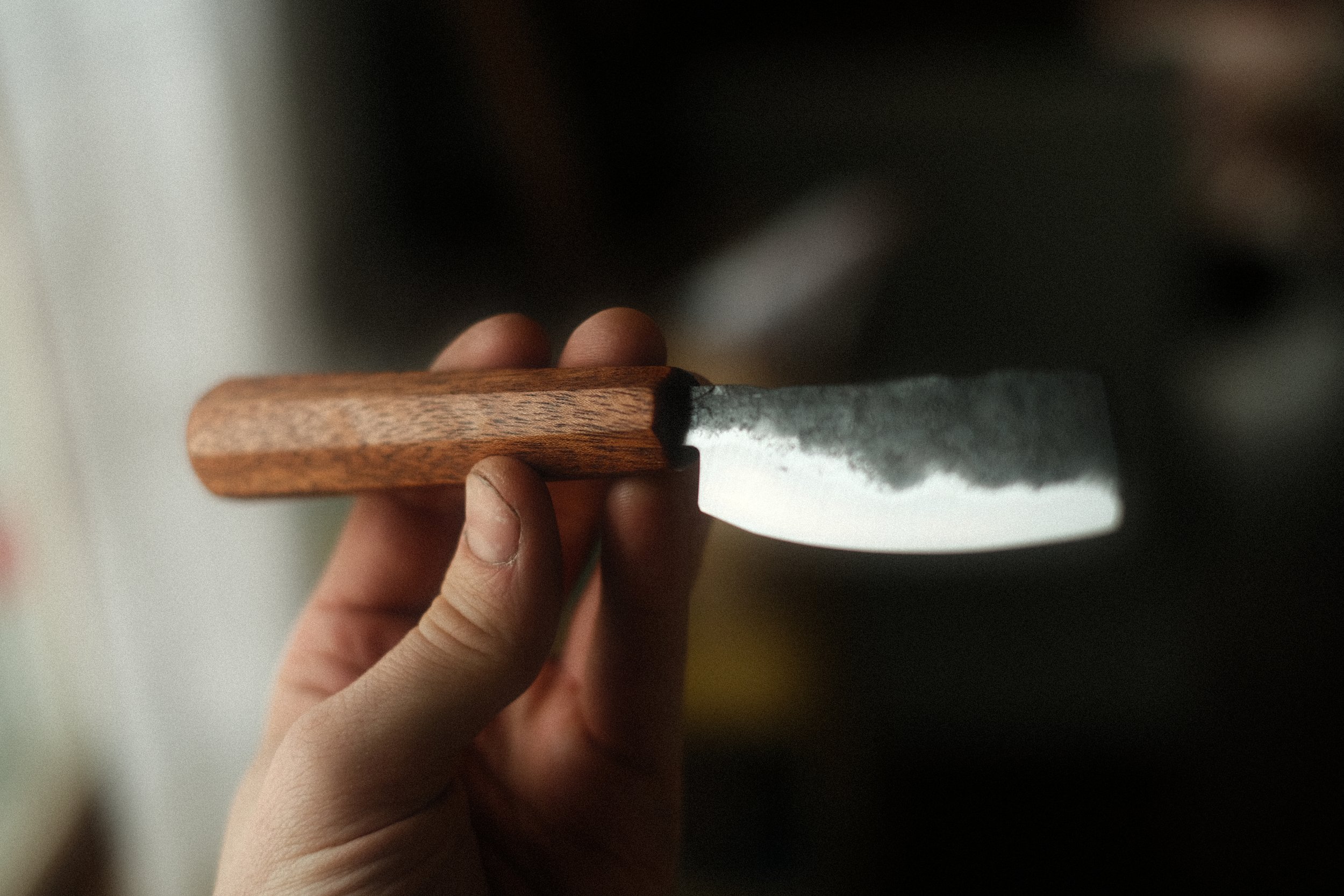 Forged Butter Scraper / african mahogany