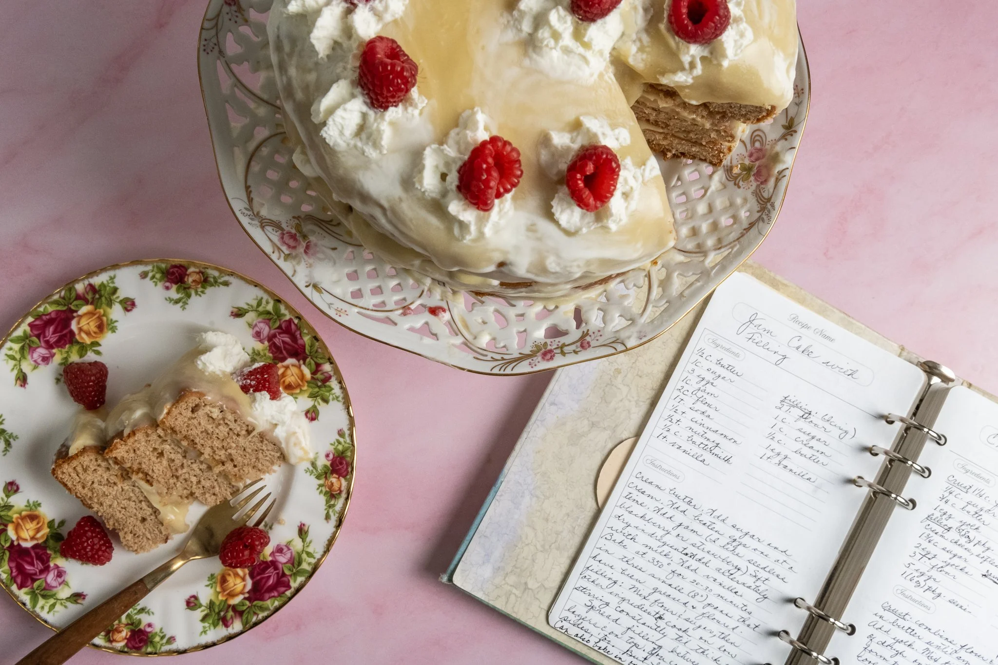 The next installment of my series, #megancooksfamilyrecipes is here, and this time it is Jam Cake. I was a little skeptical about this one, but it was absolutely delicious. It almost tastes like gingerbread with a custard filling, and was perfect wit