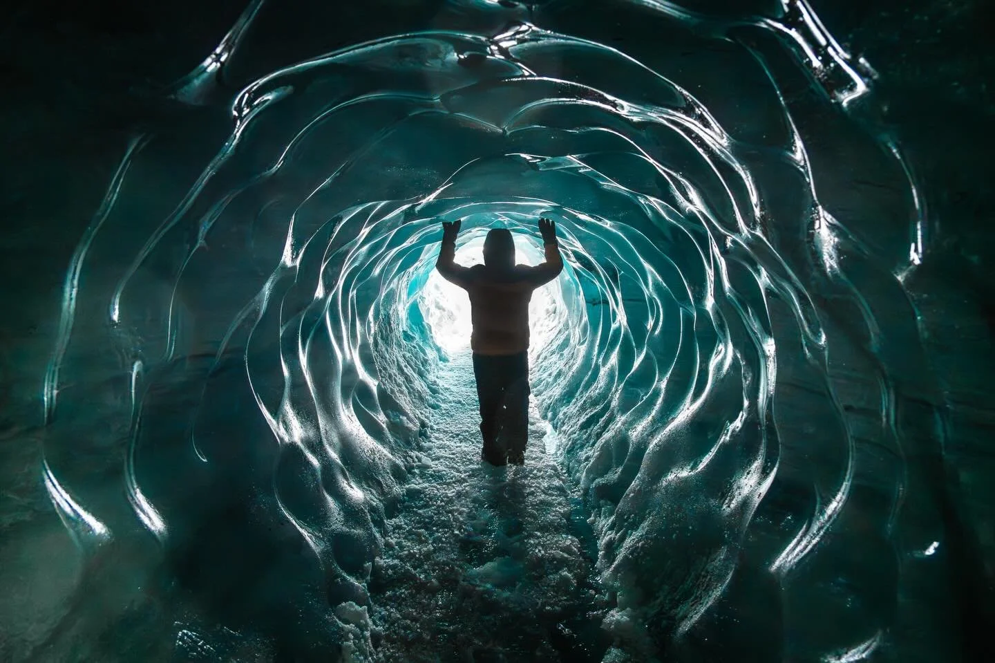 After our glacier hike, we got to explore some ice caves. These caves only formed 2 weeks before our trip; that&rsquo;s how quickly the landscape changes in the spring! The ice  was so clear and so blue that it was mesmerizing. 
*taken with @nikonusa