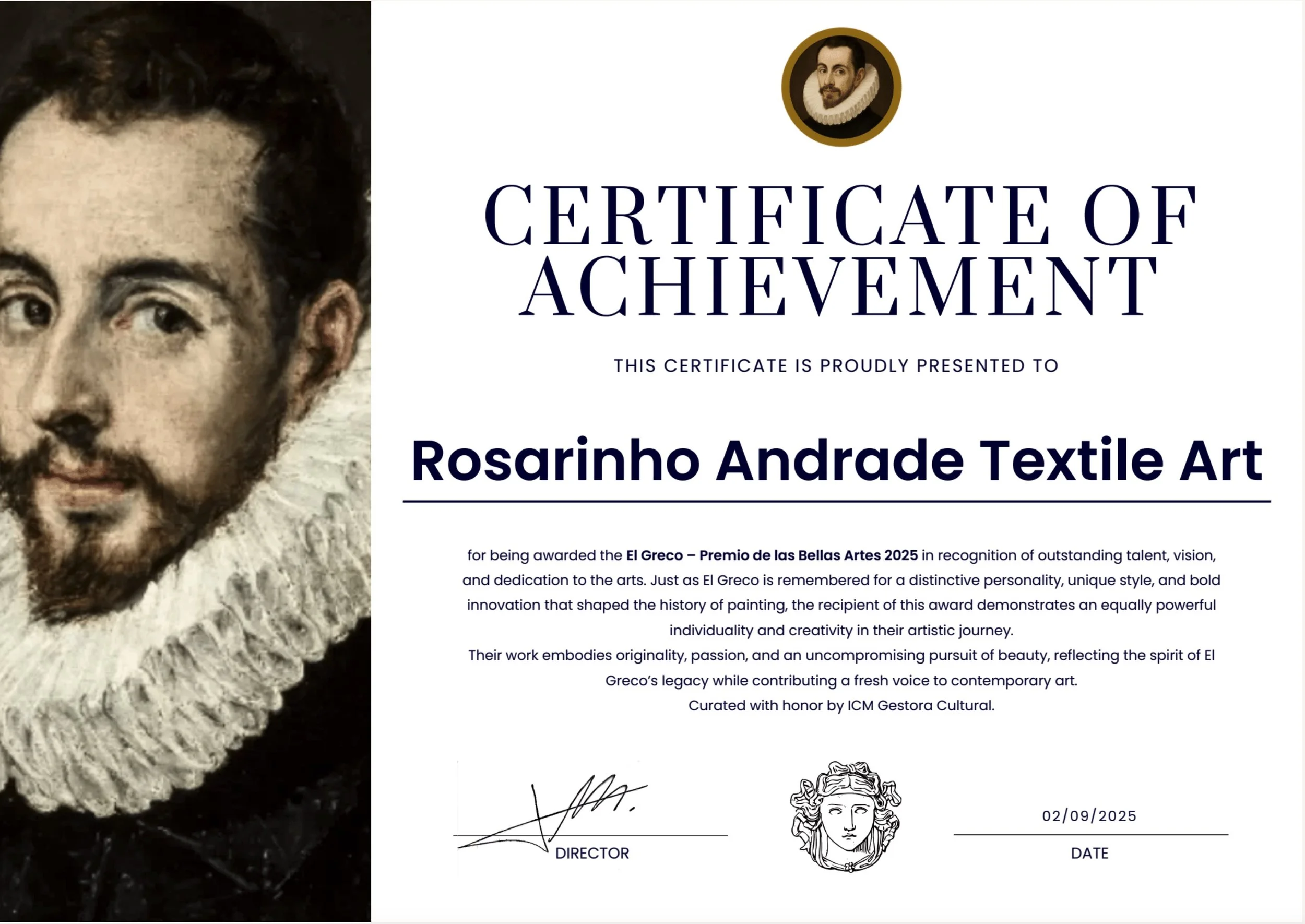 El Greco - Premio de las Belas Artes 2025