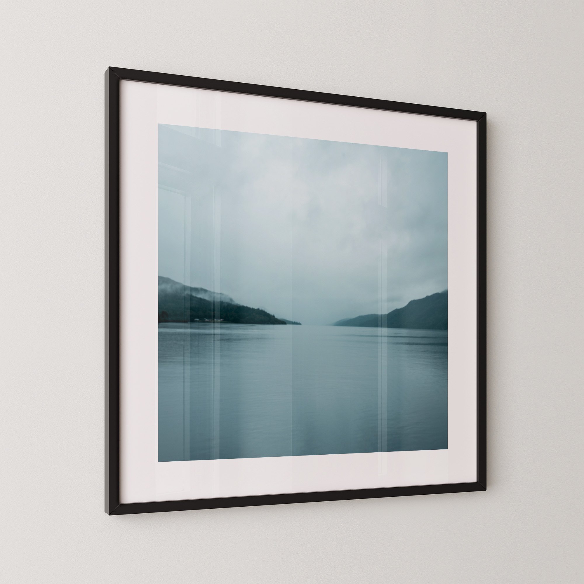 Lochveil framed print – side view showing frame depth and fine art paper quality.