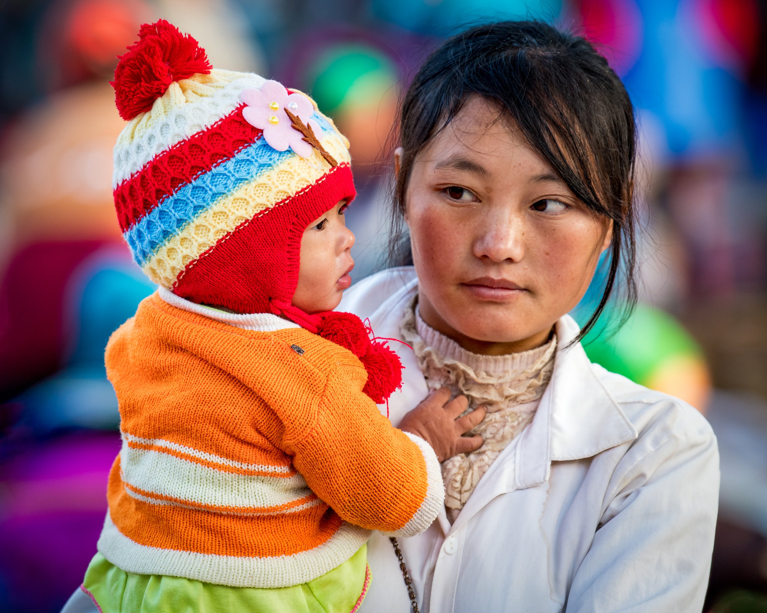 Northern Vietnam Mother and Child at Market