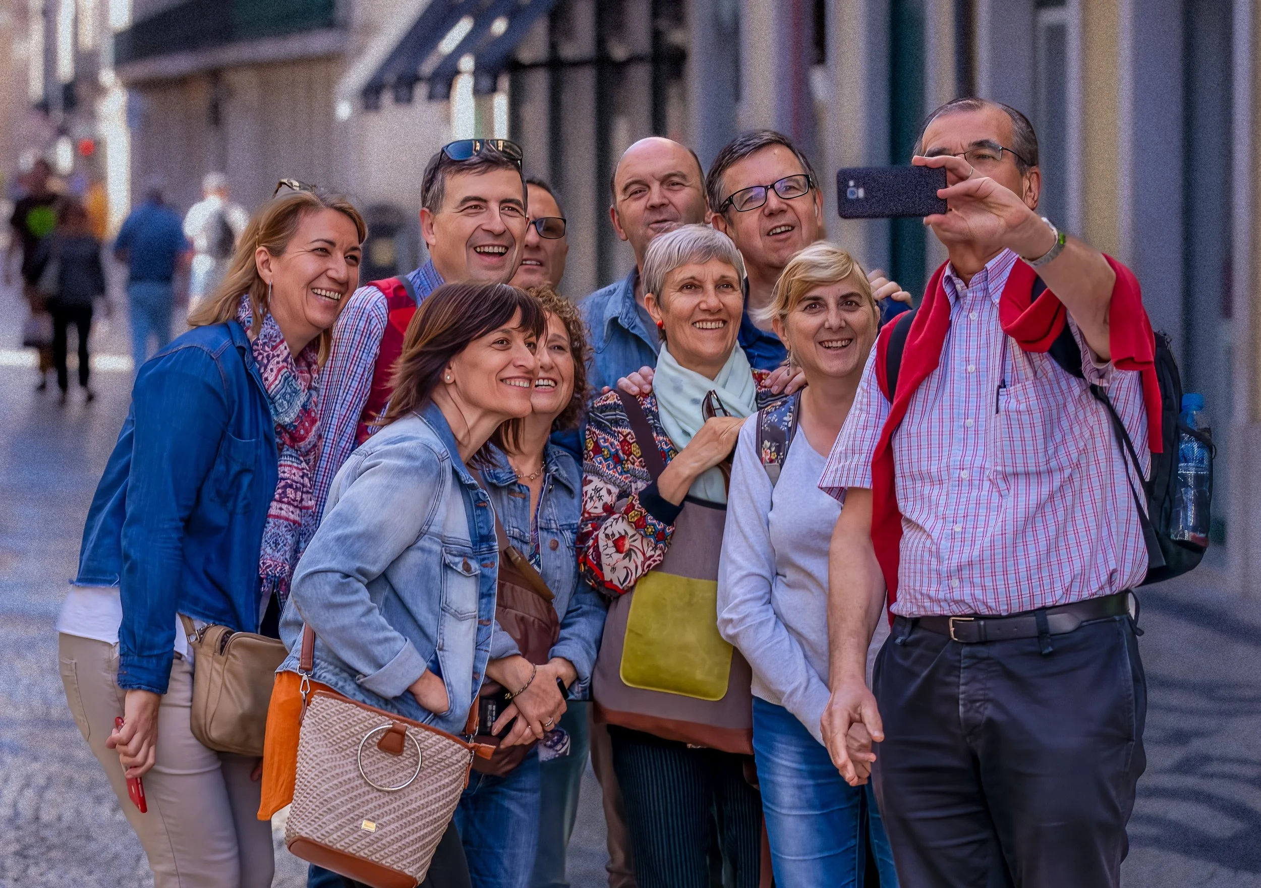 Tour Guide takes Selfie in Lisbon