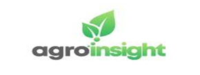 Logo da Agro Insight com folhas verdes estilizadas e texto "agroinsight" nas cores cinza e verde.