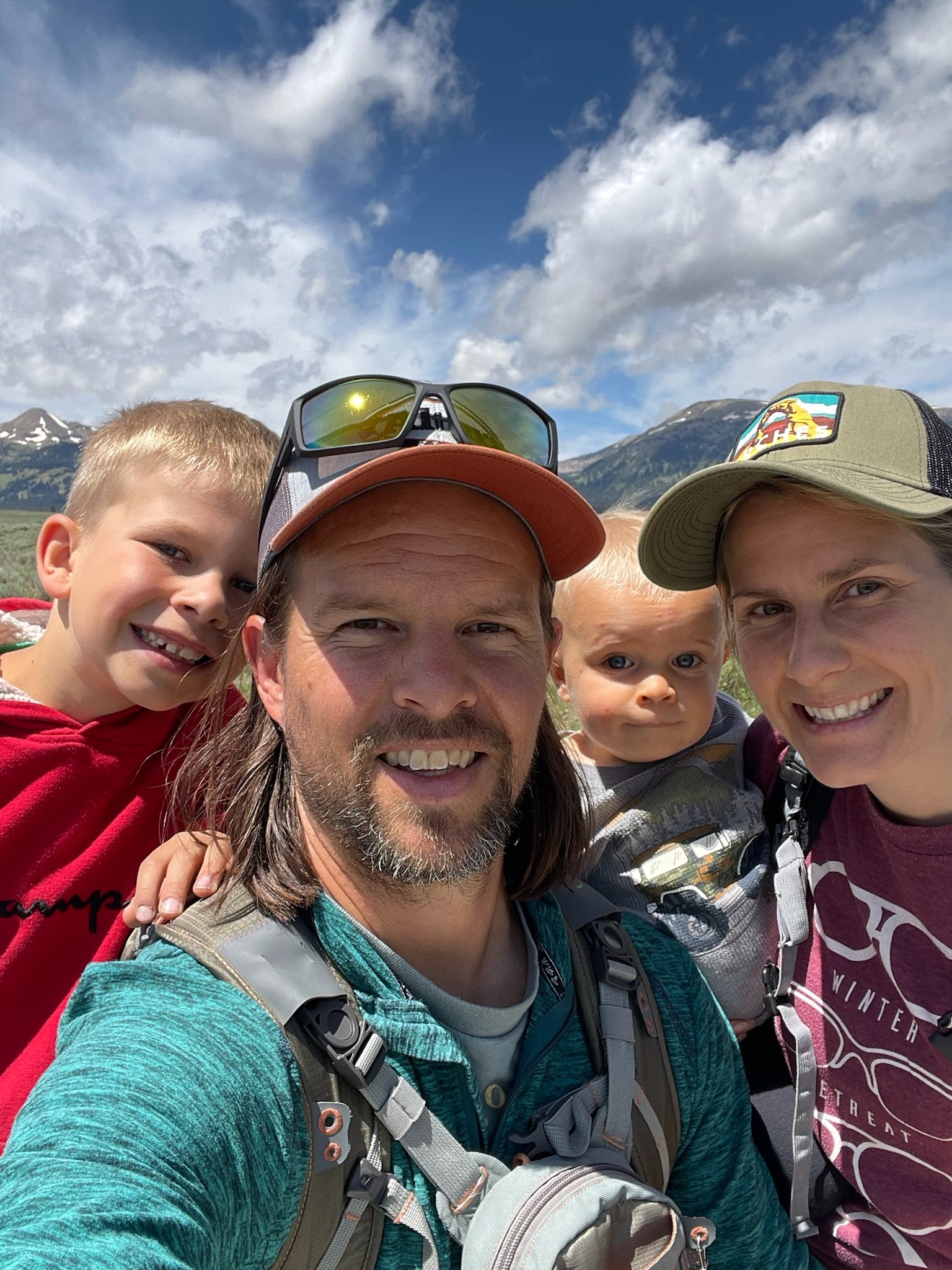 Caleb Atkins, Pastor at Compassion Church of theNazarene poses with his family for a photo
