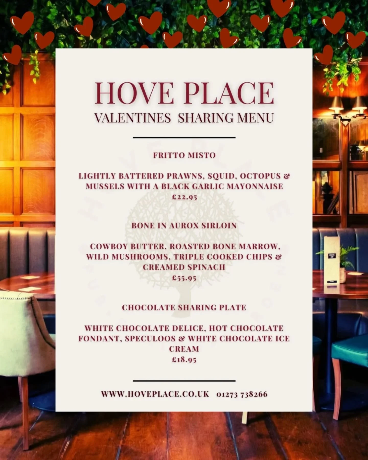 Our sharing menu will be available 12th-14th February 💕

Whether you're booking for Valentines, galentines or just getting some quality family time, we would love to see you! 

Booking highly recommended ❤️

#valentinesday #Specials #PubDiningGarden