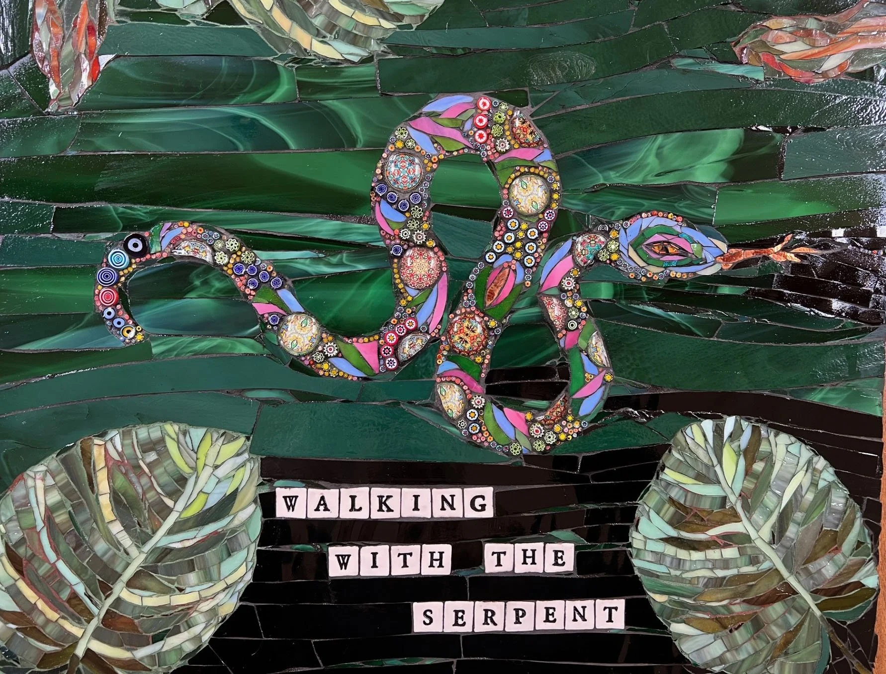 Walking with the Serpent -Stained Glass - 11x17 - Commission