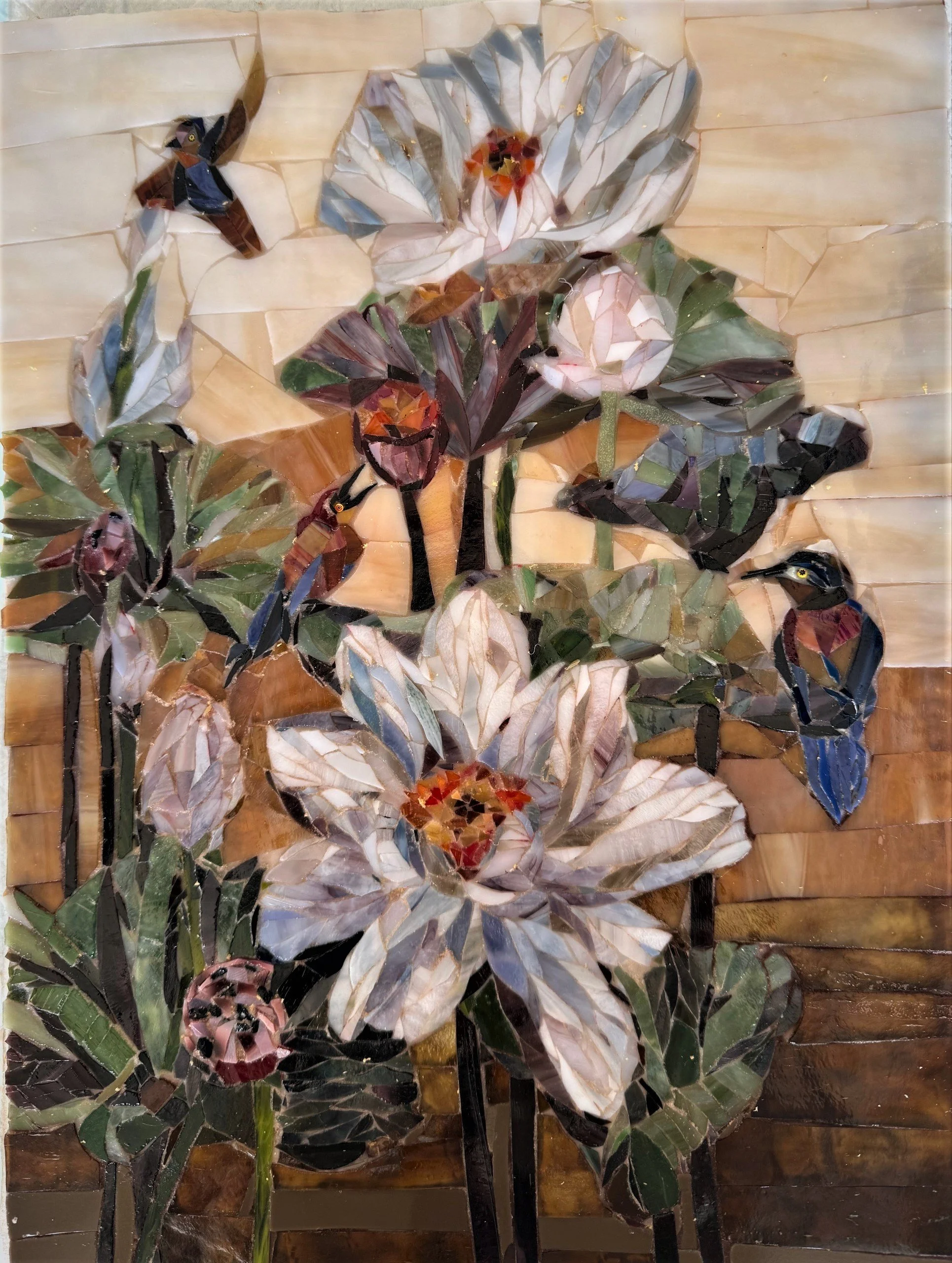 Matilija Poppies and LittleSparrows - 11x17 - $950.00