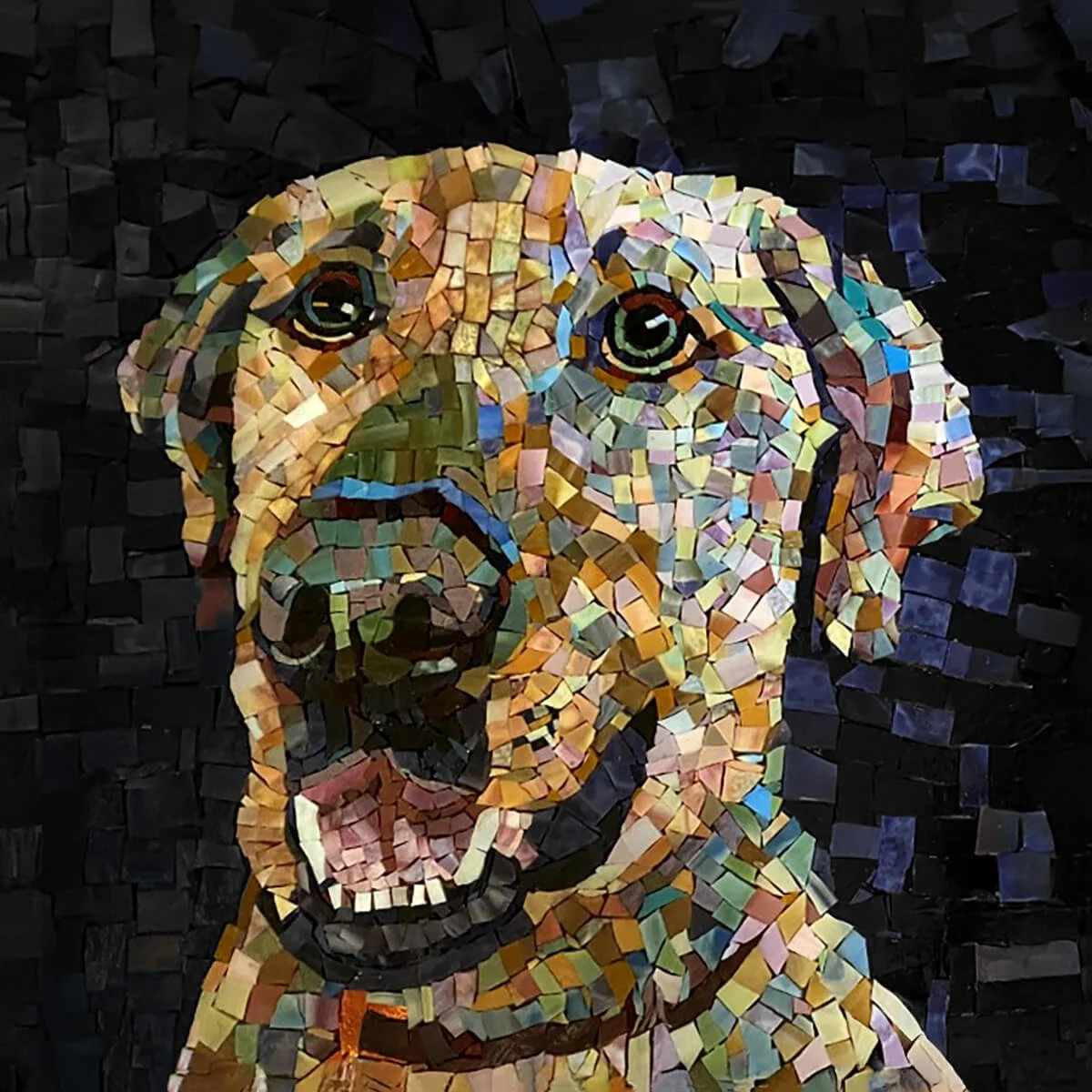 The Smile of a Lab - commision - Stained GLass