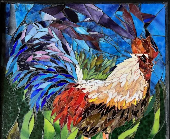 Fraun Hilda the Chicken - Stained Glass - 11x17 - SOLD