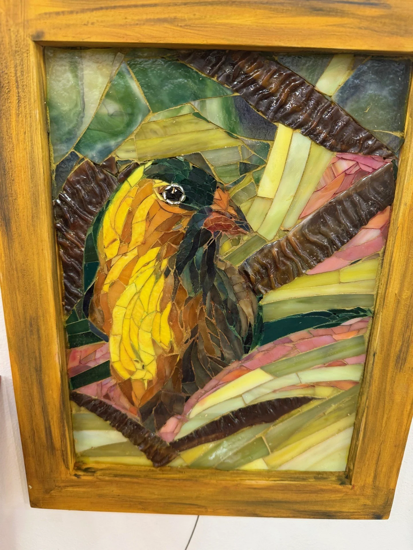 Yellow Bird Among the Trees - 13x15 - $350