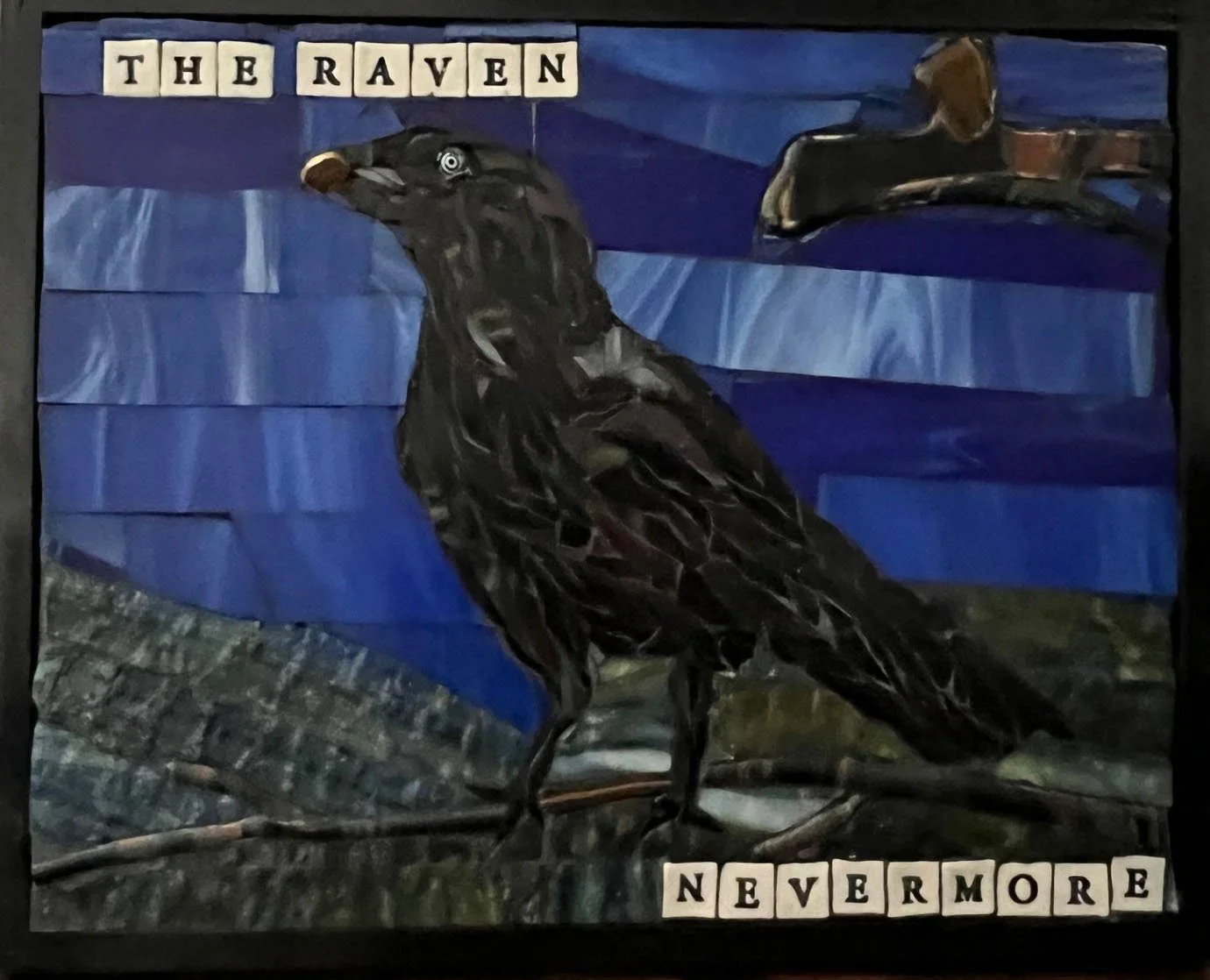The Raven = 12x14 - Stained Glass - SOLD