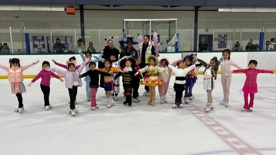 Our Talent ID skaters enjoyed a Halloween party today … they didn’t just bring their best moves — they brought their spookiest, sparkliest, and most creative costumes to the rink today! From cute cuddly animals to gliding superhero
