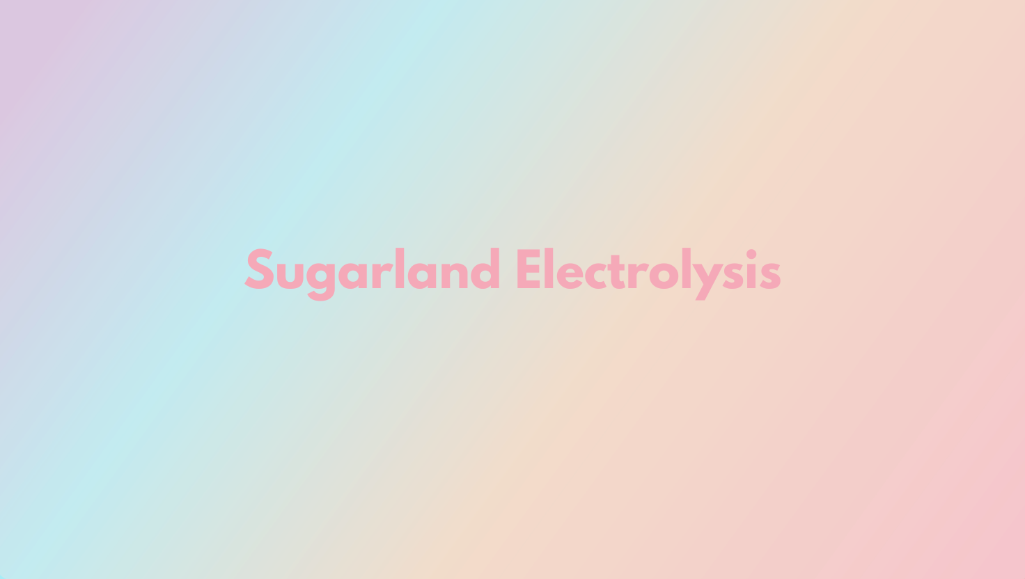 Sugarland Electrolysis