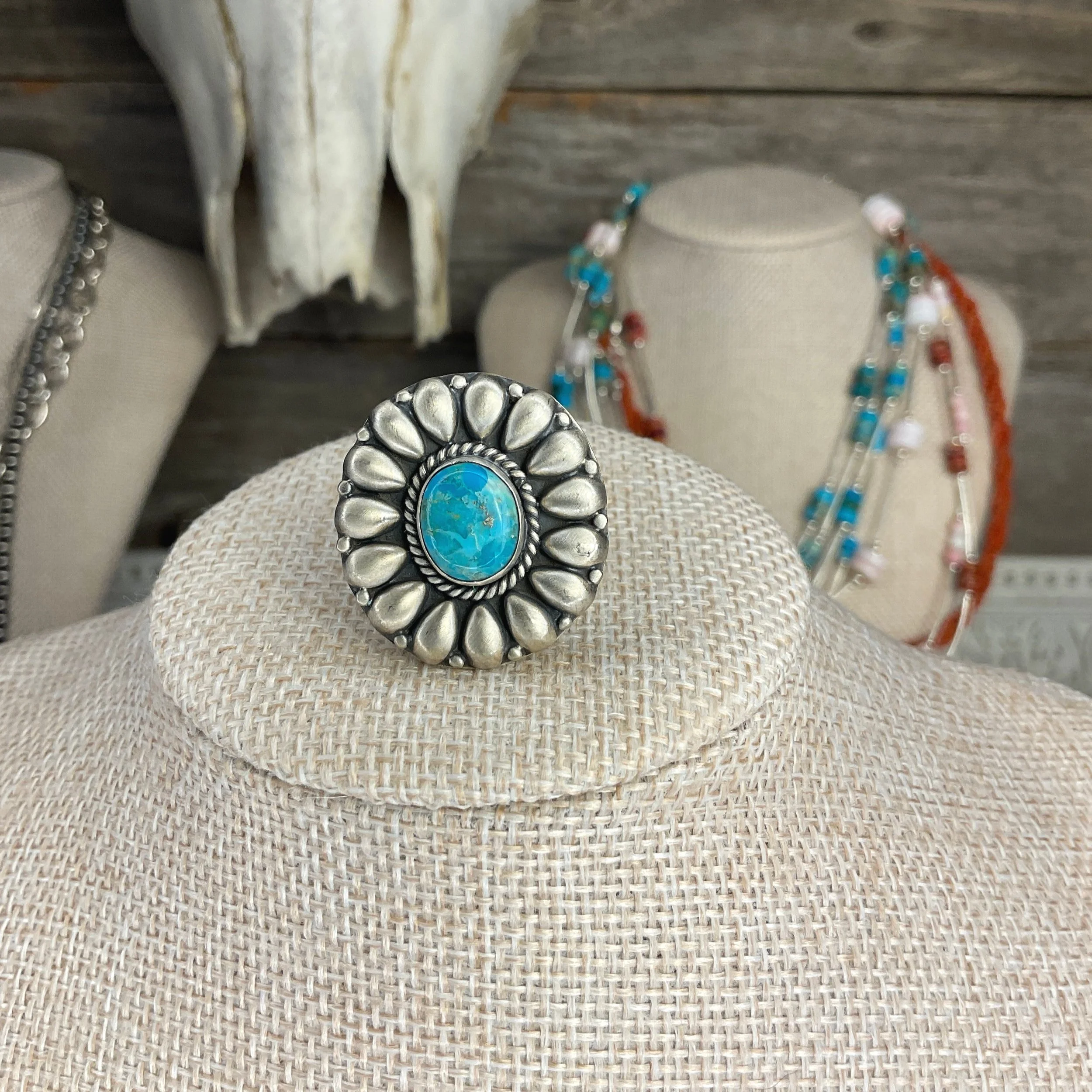 Turquoise Southwest Matte 925 Sterling Silver Ring
