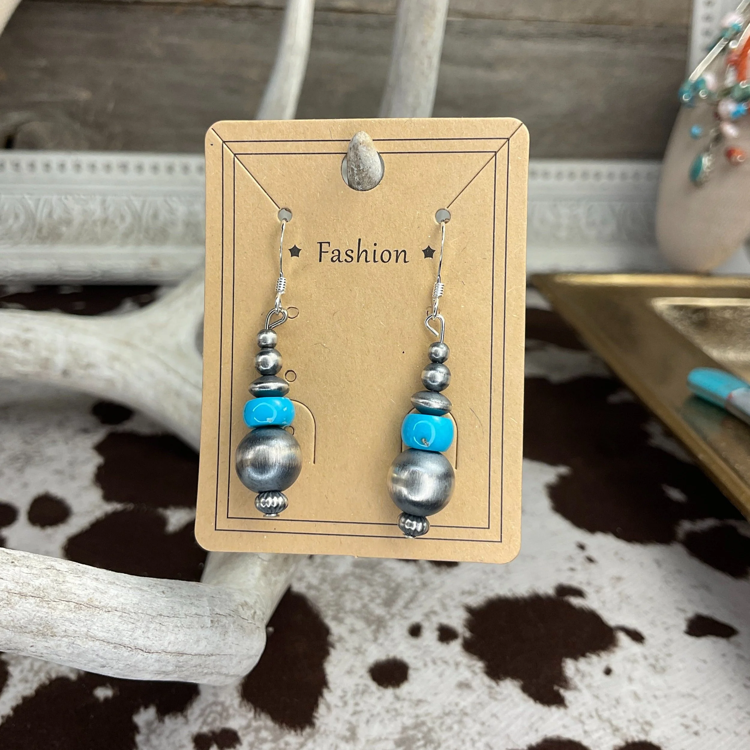 Desert Pearls Turquoise 925 Sterling Silver Earrings