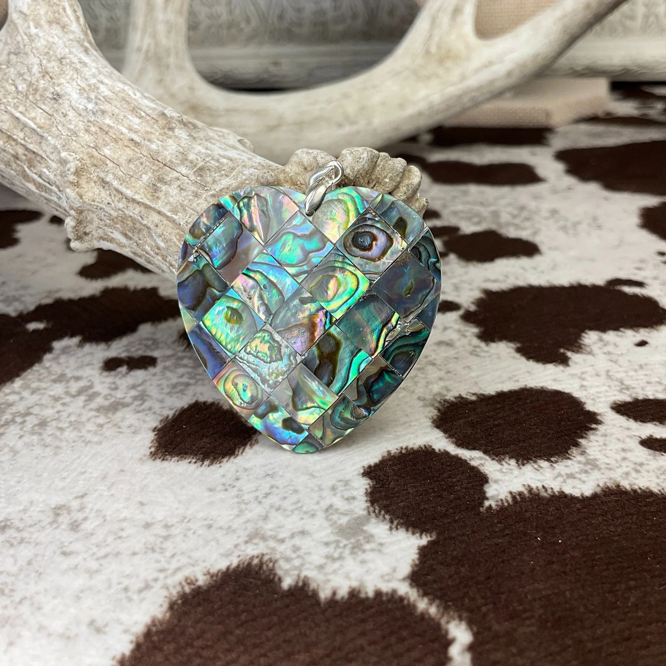 Abalone Heart 925 Sterling Silver Pendant