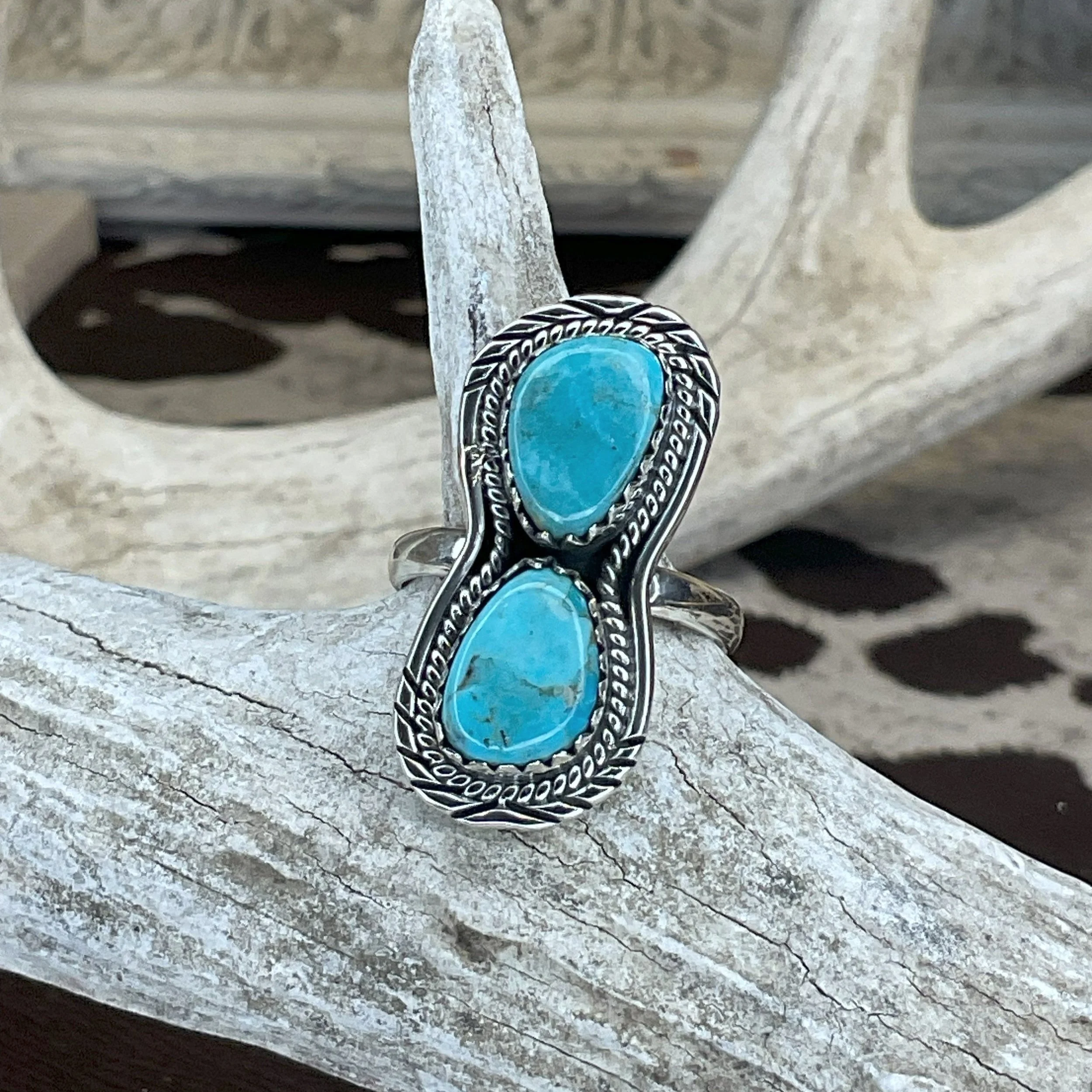 Blue Turquoise 925 Sterling Silver Ring