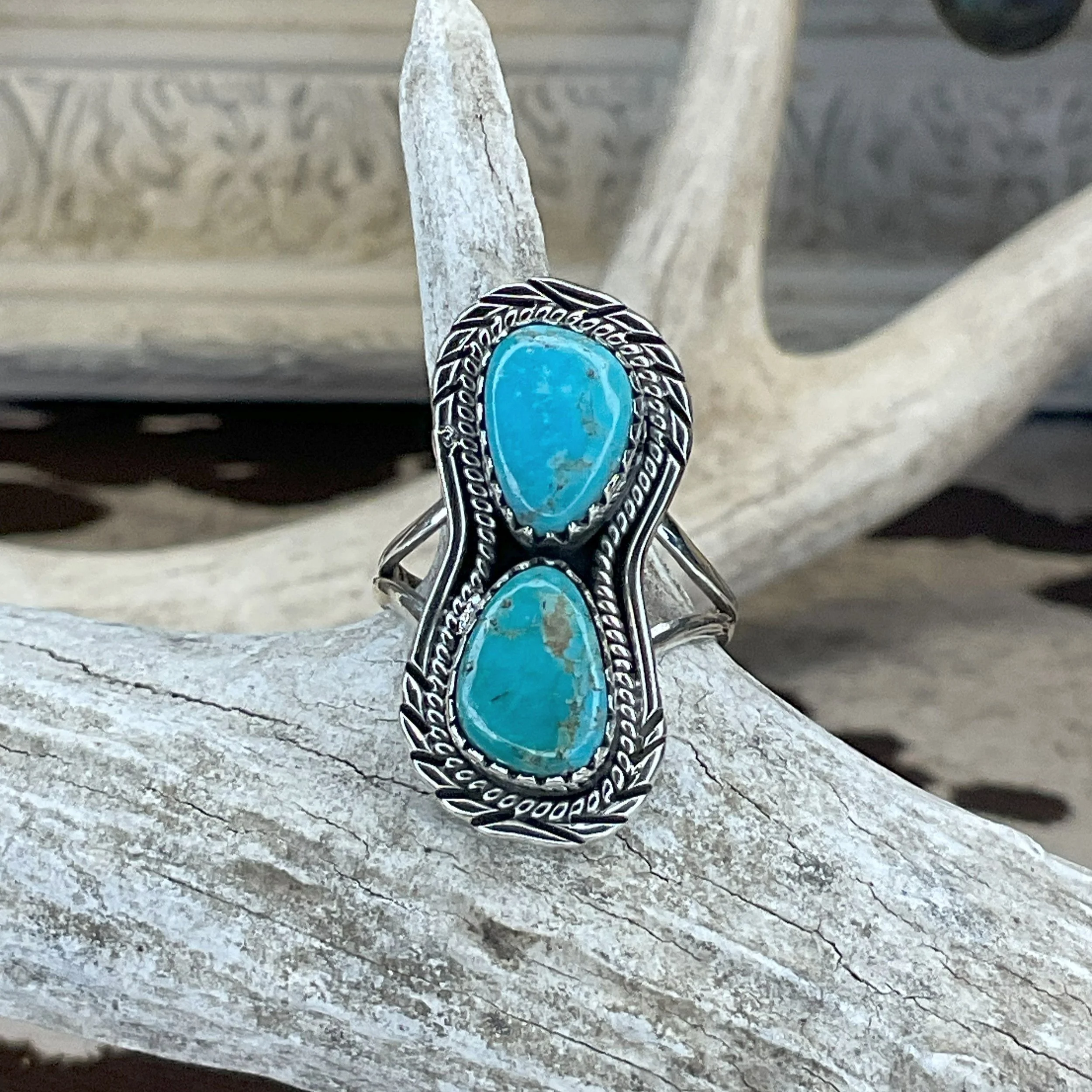 Blue Turquoise 925 Sterling Silver Ring