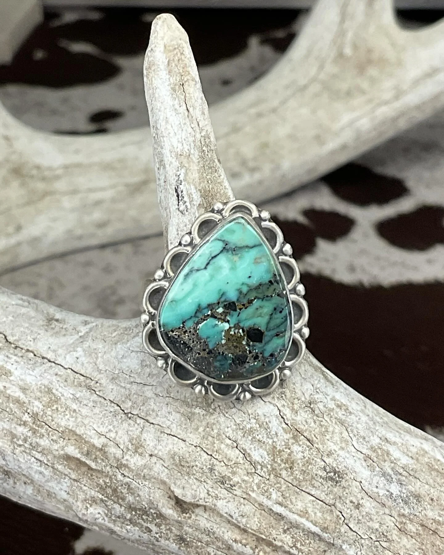 Turquoise Matte 925 Sterling Silver Ring