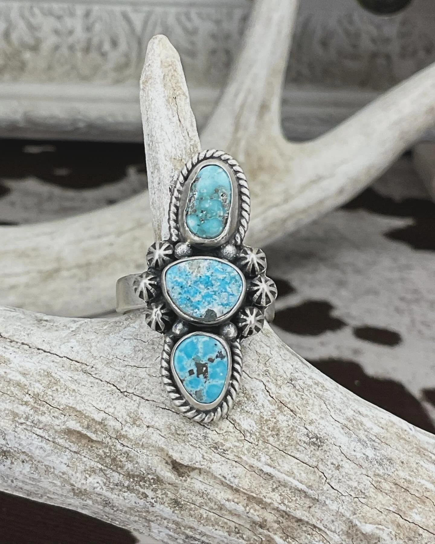 White Water Turquoise Matte 925 Sterling Silver Ring