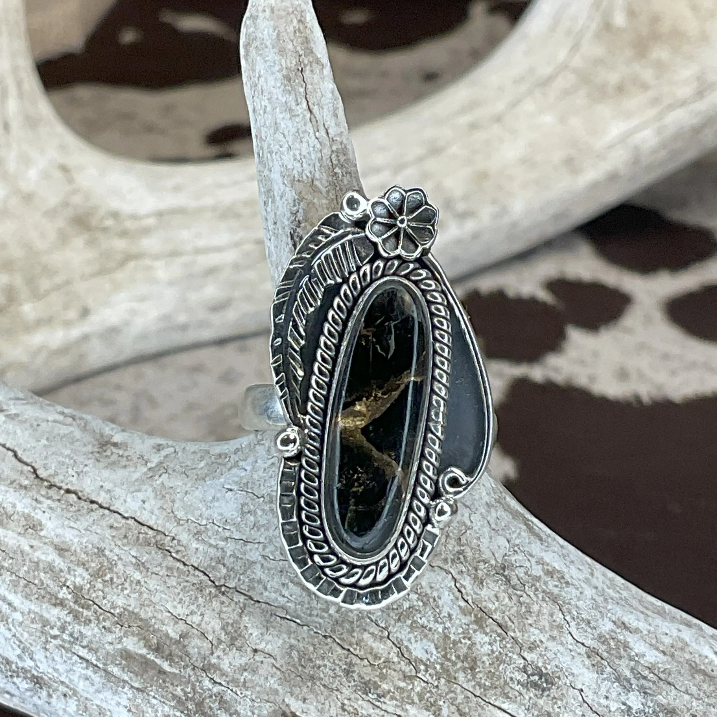 Golden Onyx 925 Stearling Silver Ring