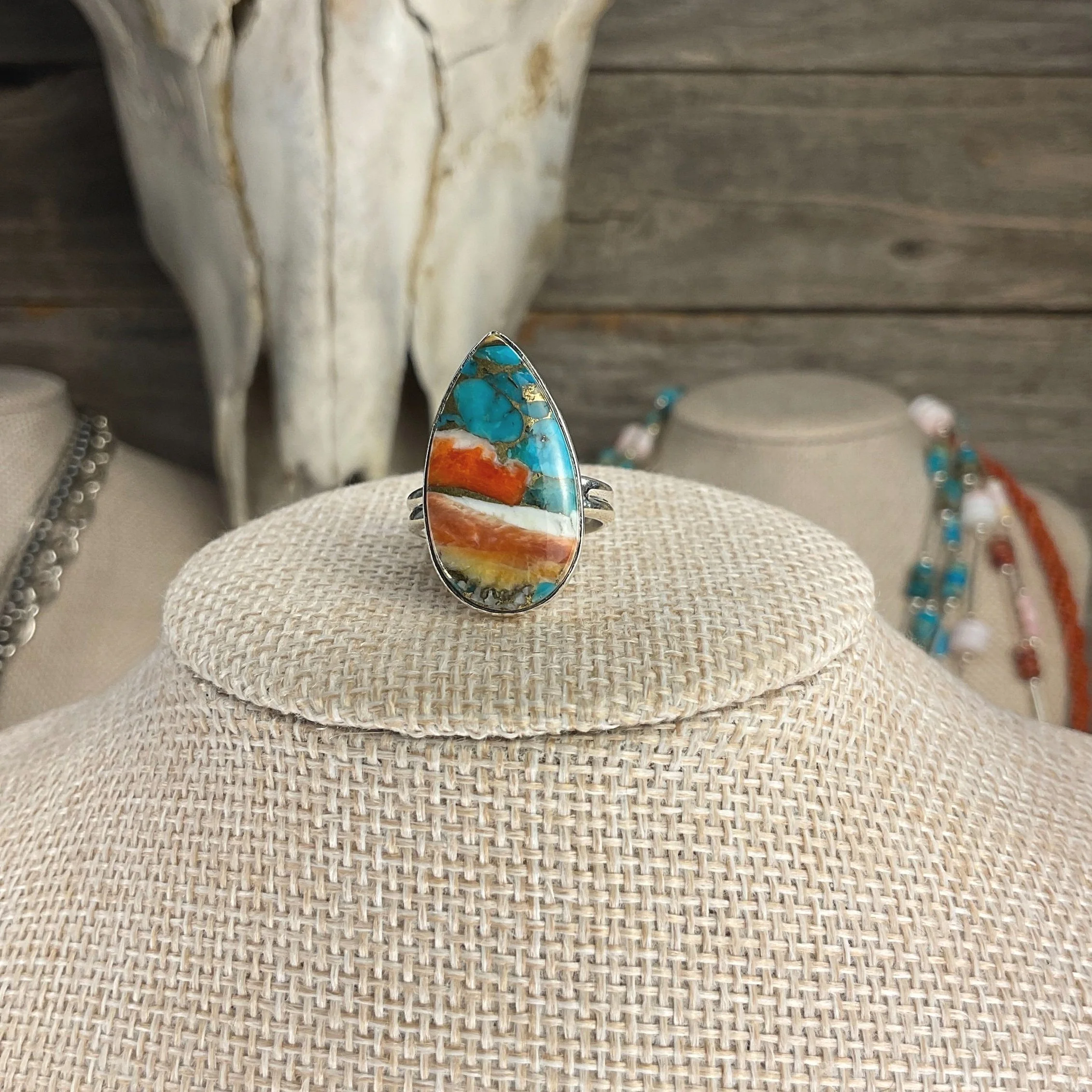 Spiney Turquoise 925 Sterling Silver Ring