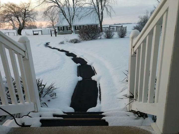 heated matys melting snow in Minnesota walkway