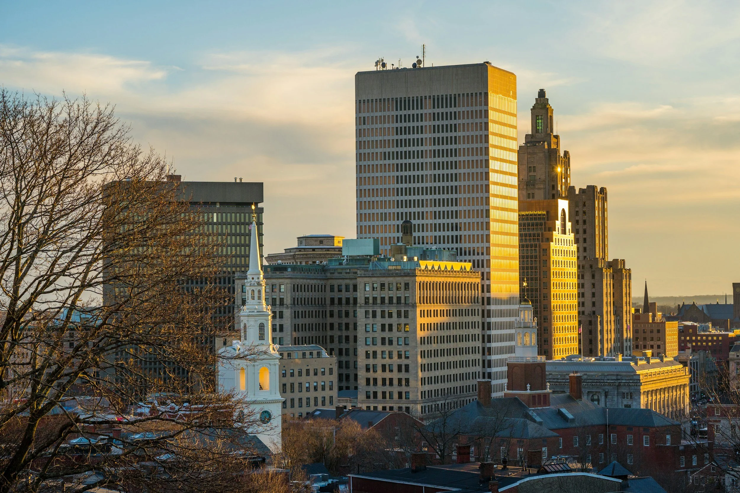 Rhode Island city sunrise