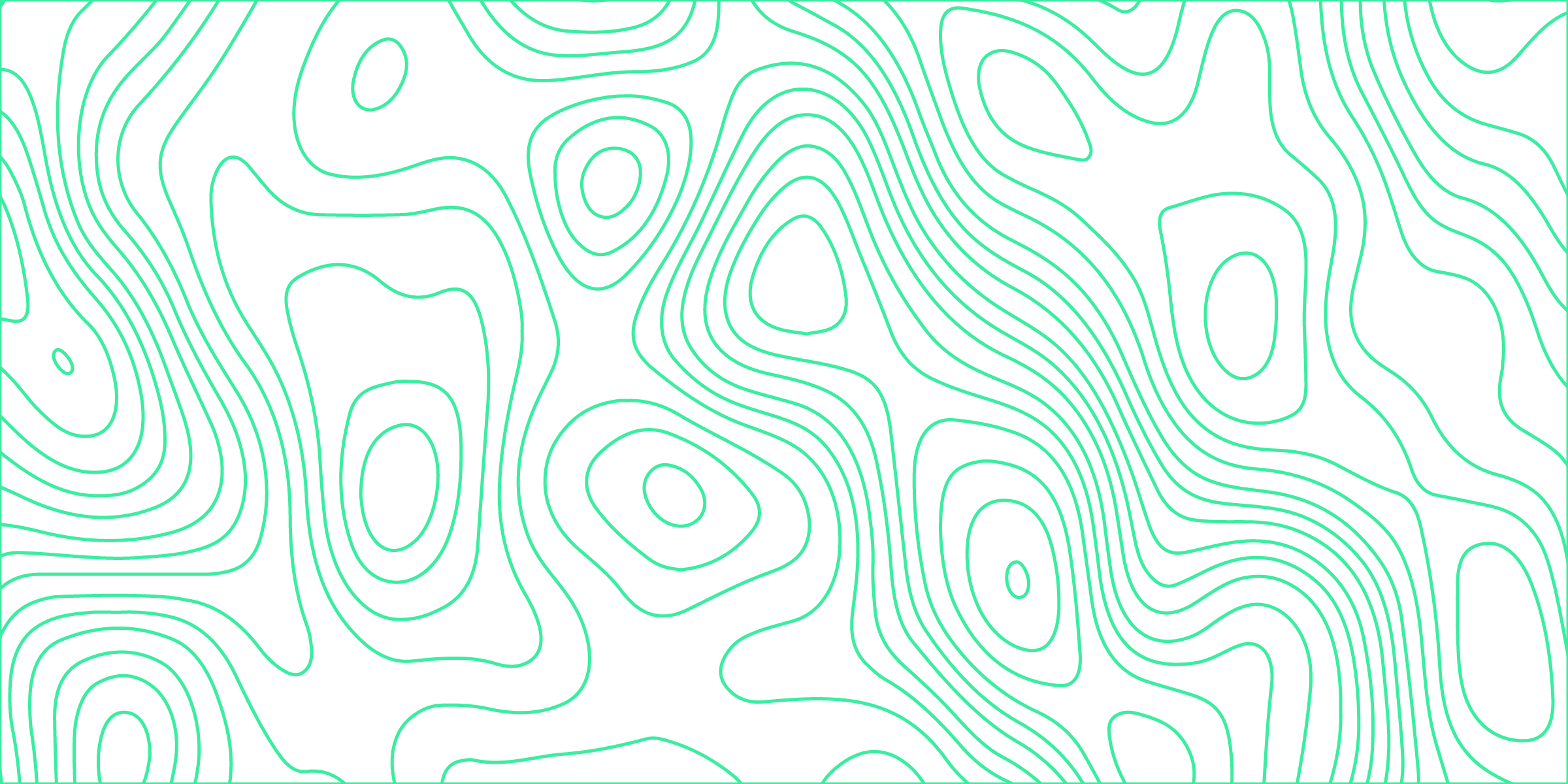 Abstract topographic lines pattern in green on a white background