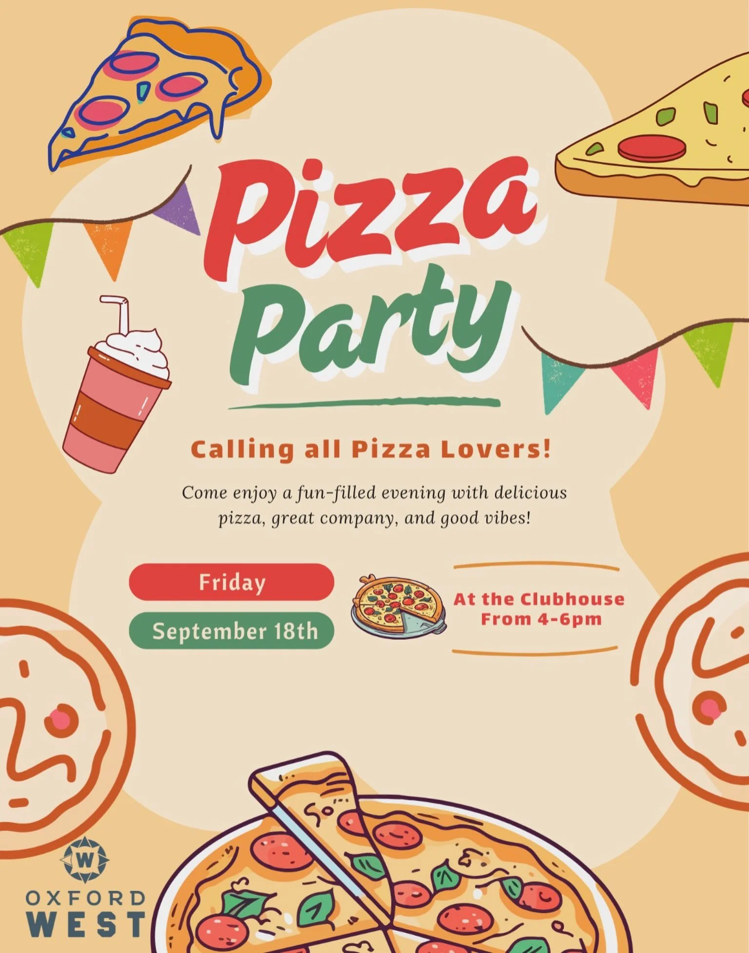 Life happens, pizza helps! Join us this Friday for a pizza party 🎊