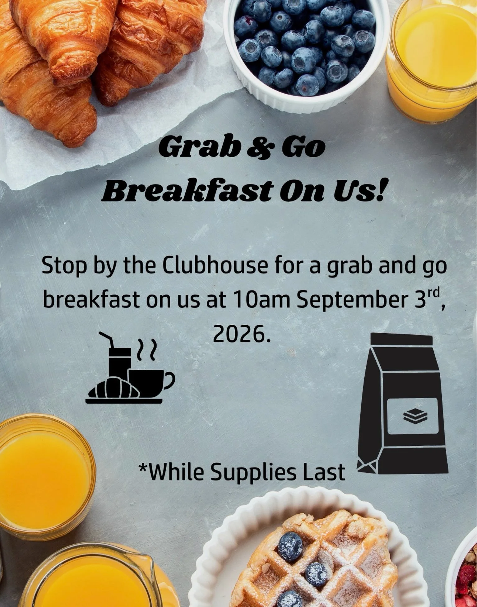 Stop by tomorrow for our breakfast on the go!!