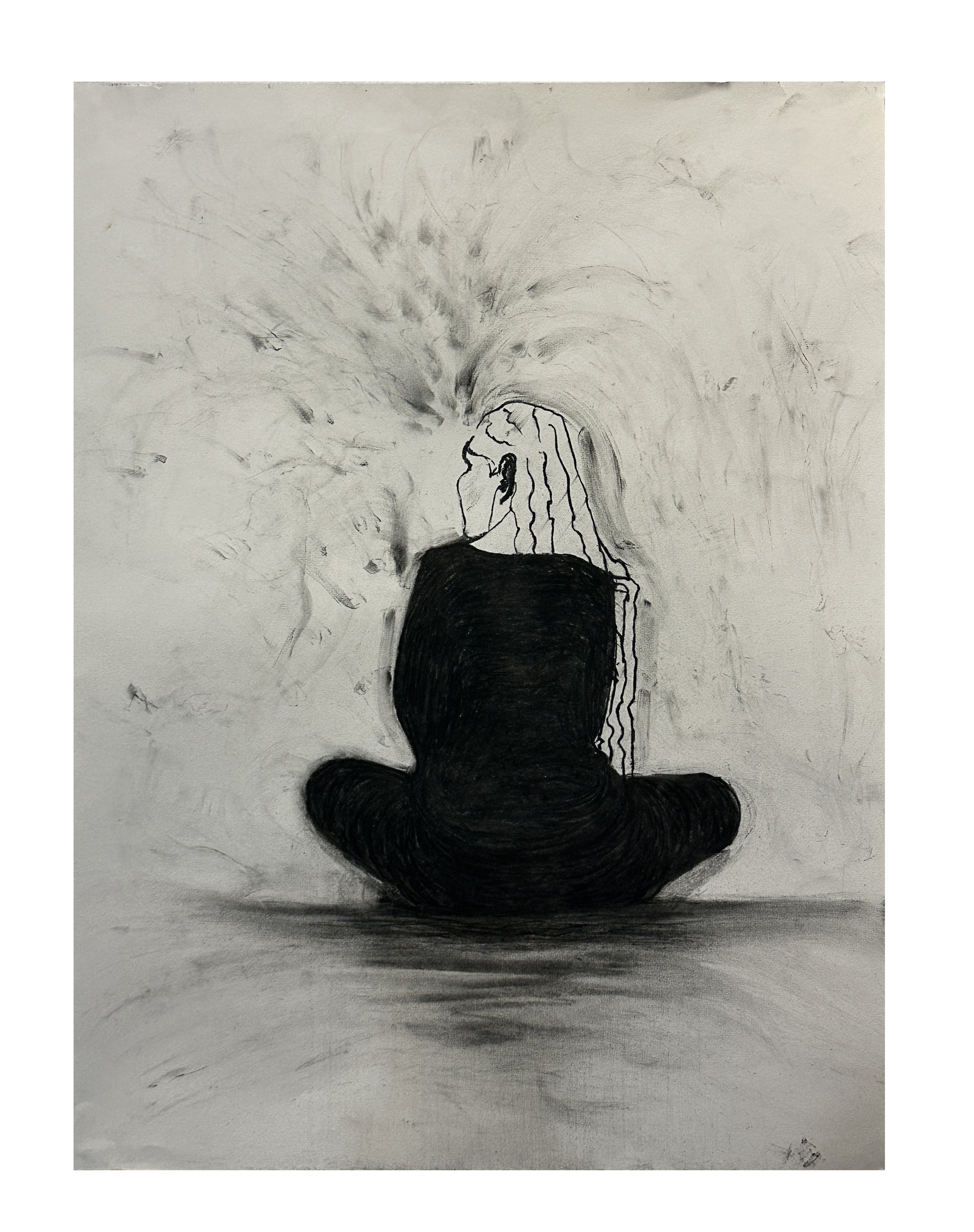 Aware, 24 x 18 in., Charcoal