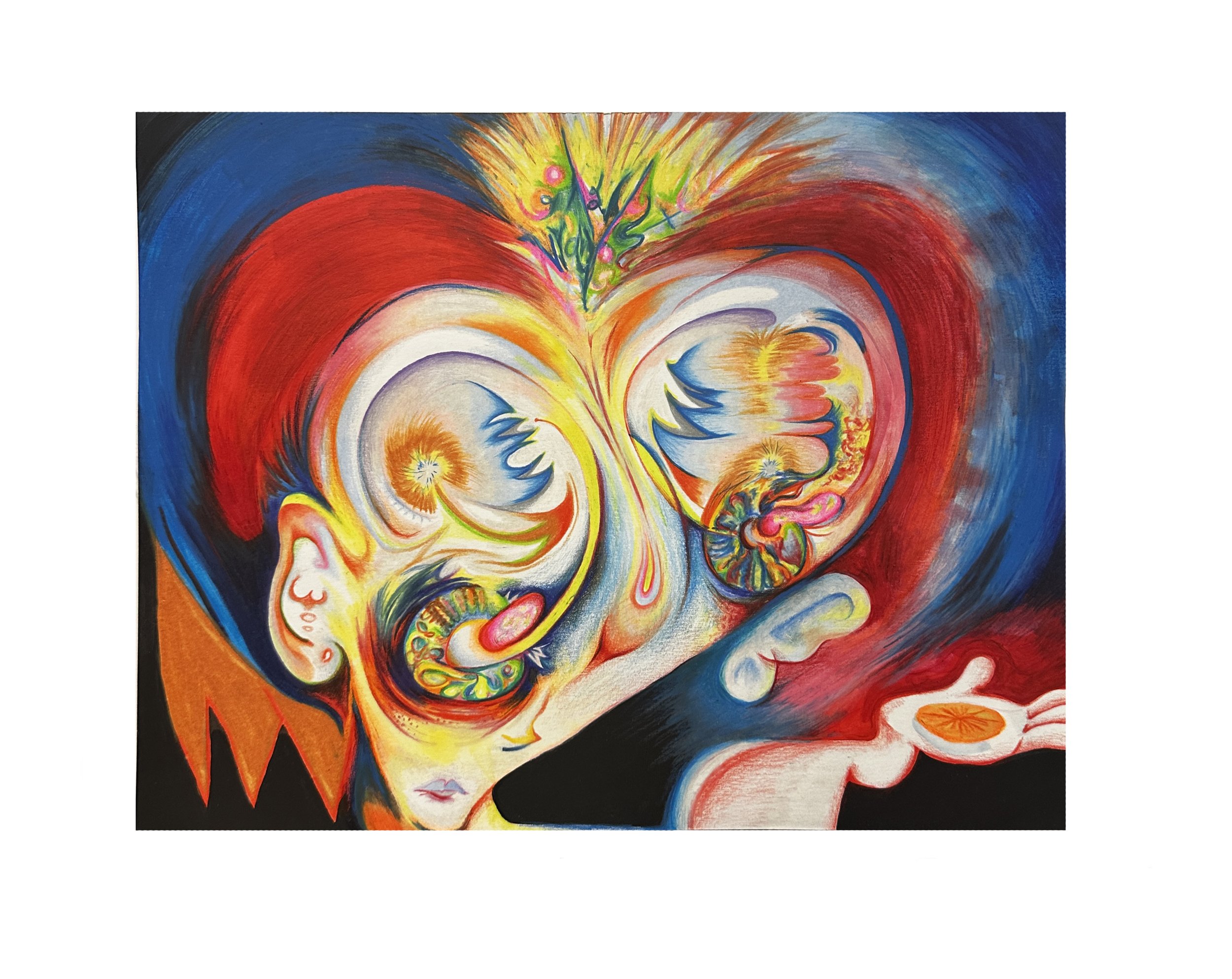 Surrender, 9 x 11 in., Acrylic, watercolor, colored pencils, markers