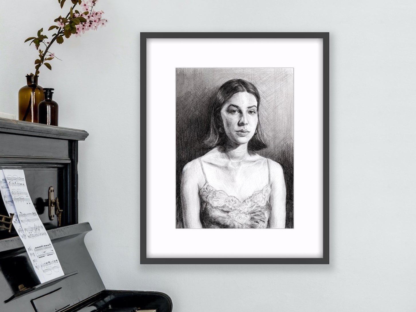 Pencil Portrait Elegant Young Lady.jpg
