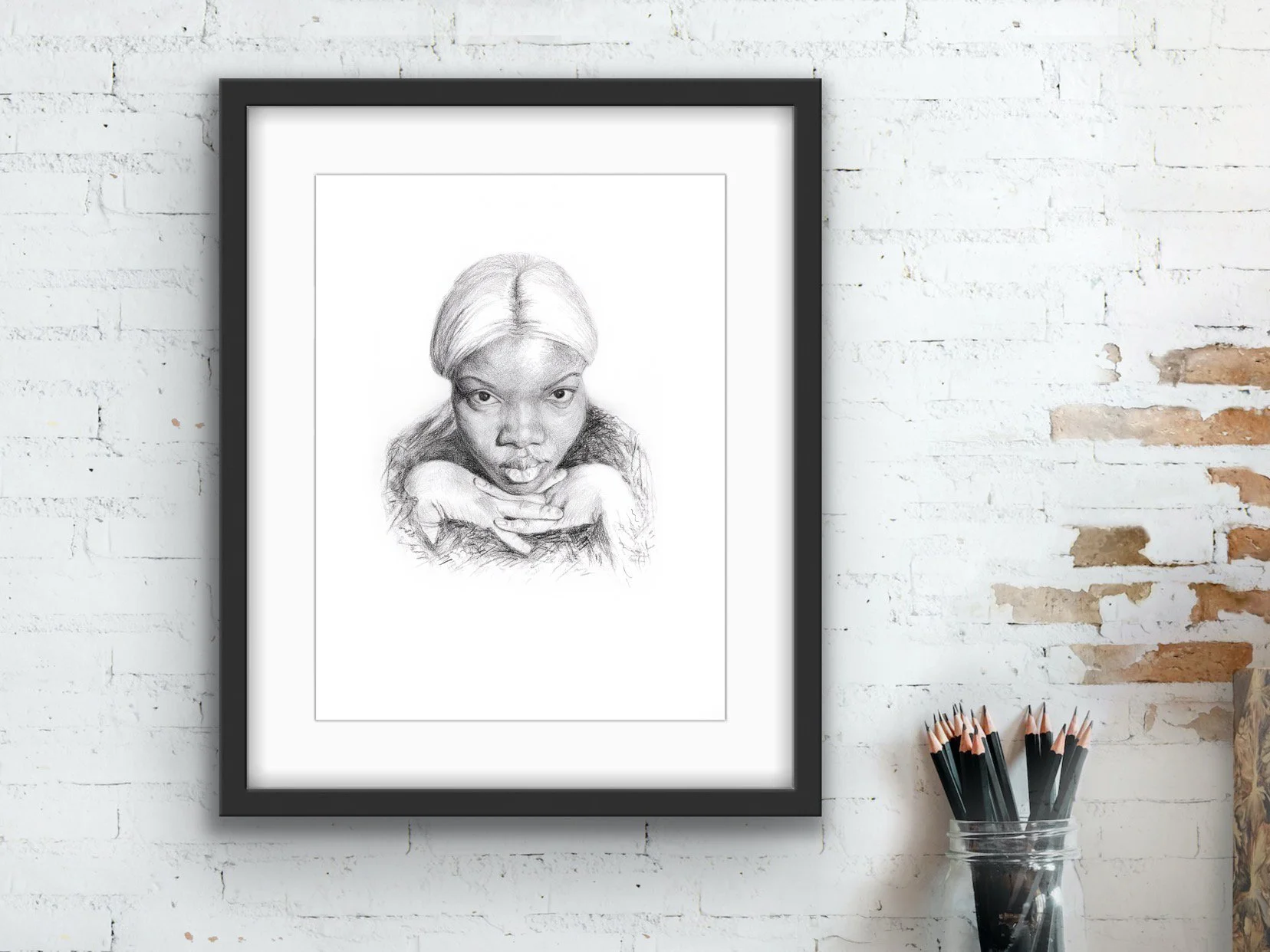 Pencil Portrait Drawing Young Woman.jpg