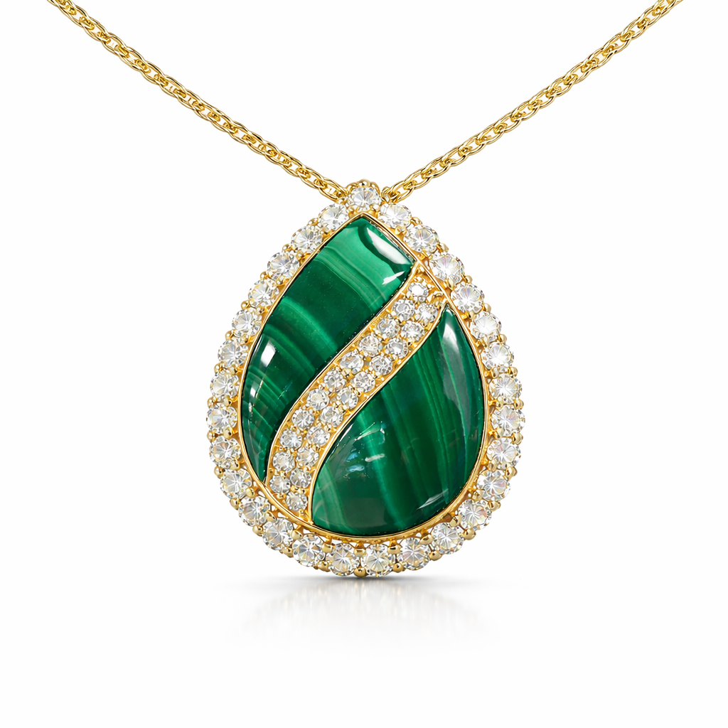 Malachite & Diamond Necklace