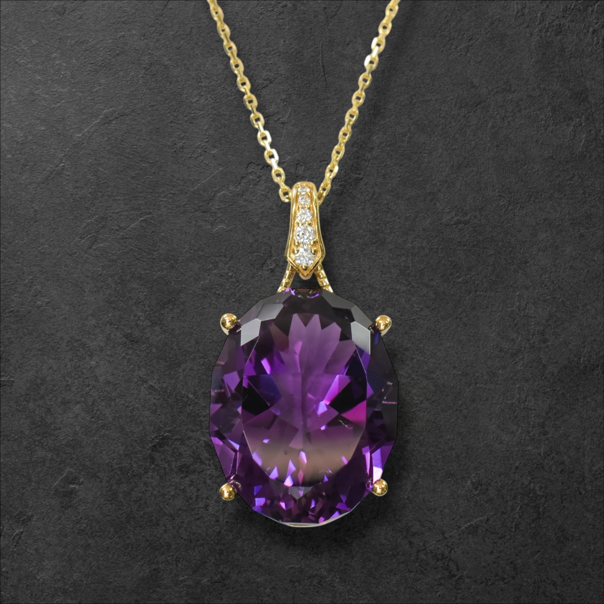 Oval Amethyst Necklace
