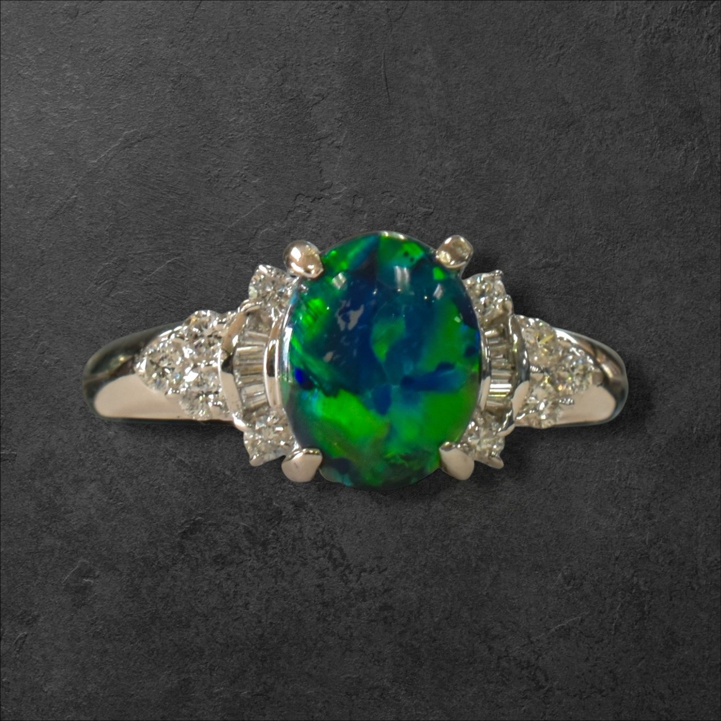 Australian Opal & Diamond ring