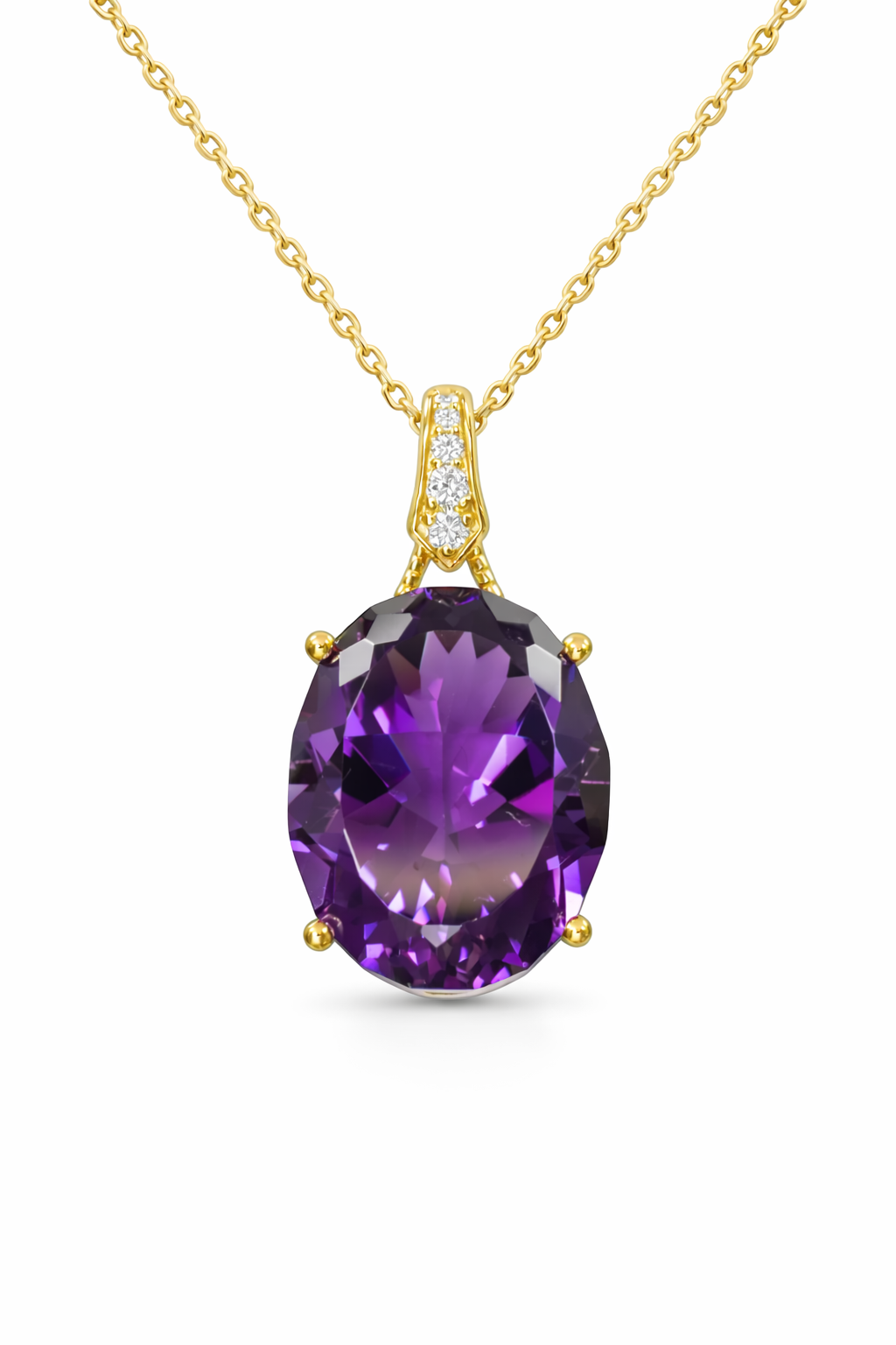 Oval Amethyst Necklace