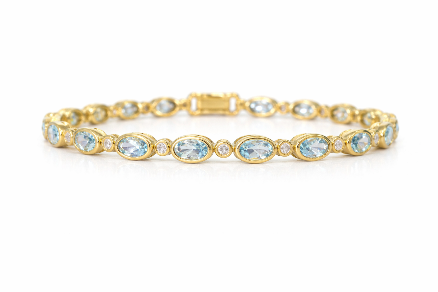 14KY AQUAMARINE BRACELET