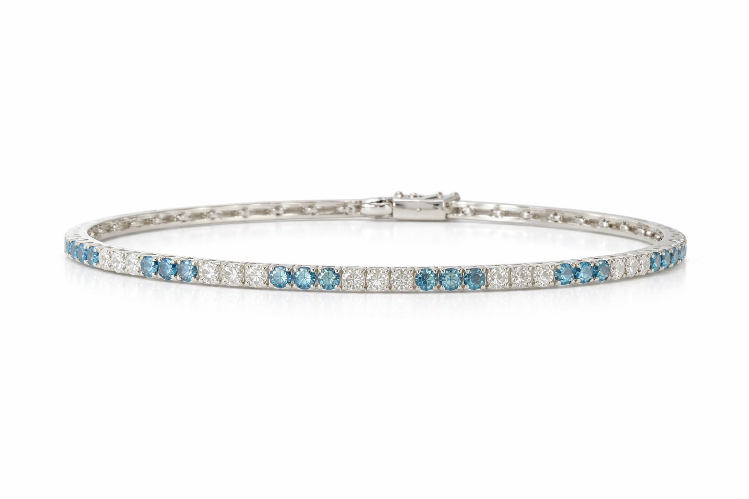NATURAL BLUE DIAMOND FLEX TENNIS BANGLE