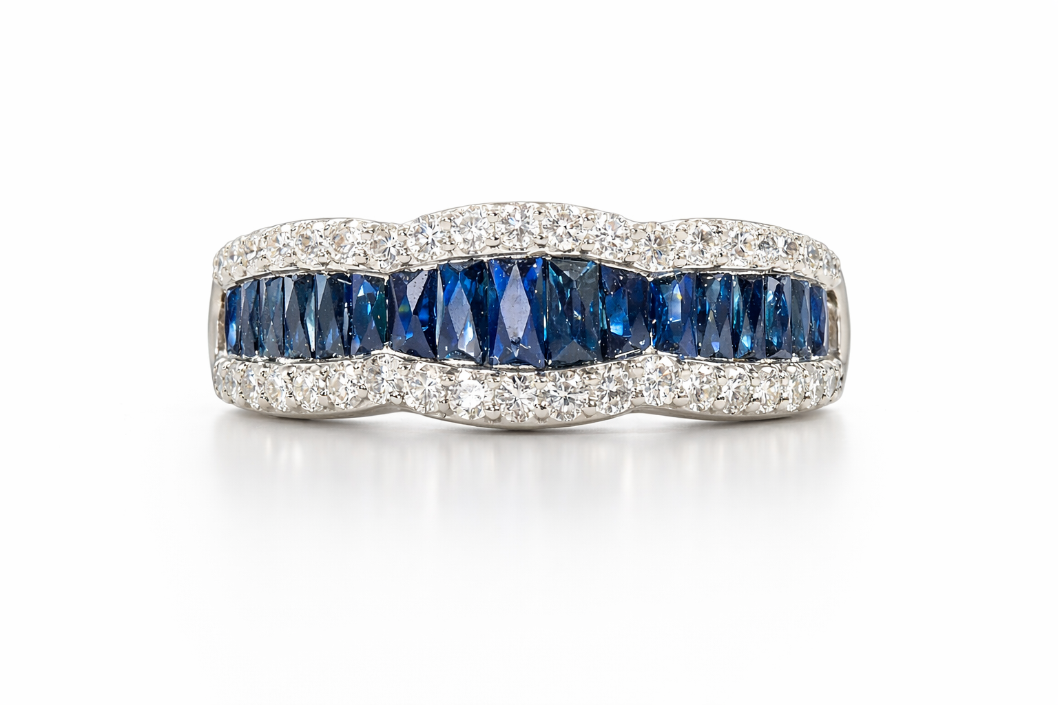 Channel set Sapphire & Diamond Ring