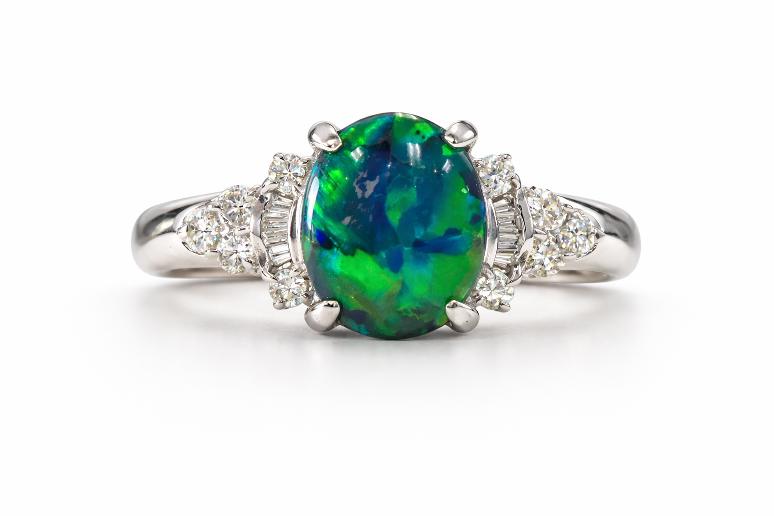 Australian Opal & Diamond ring