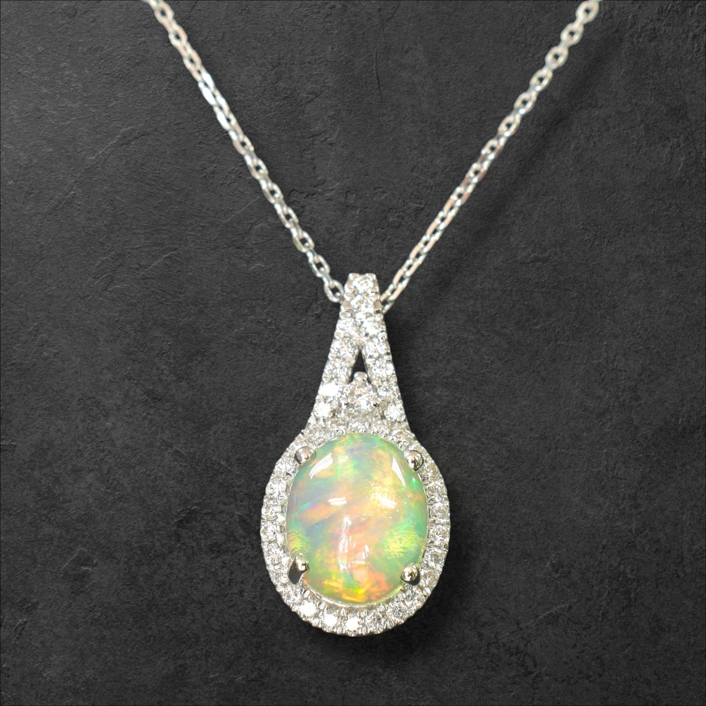 Oval Opal Necklace